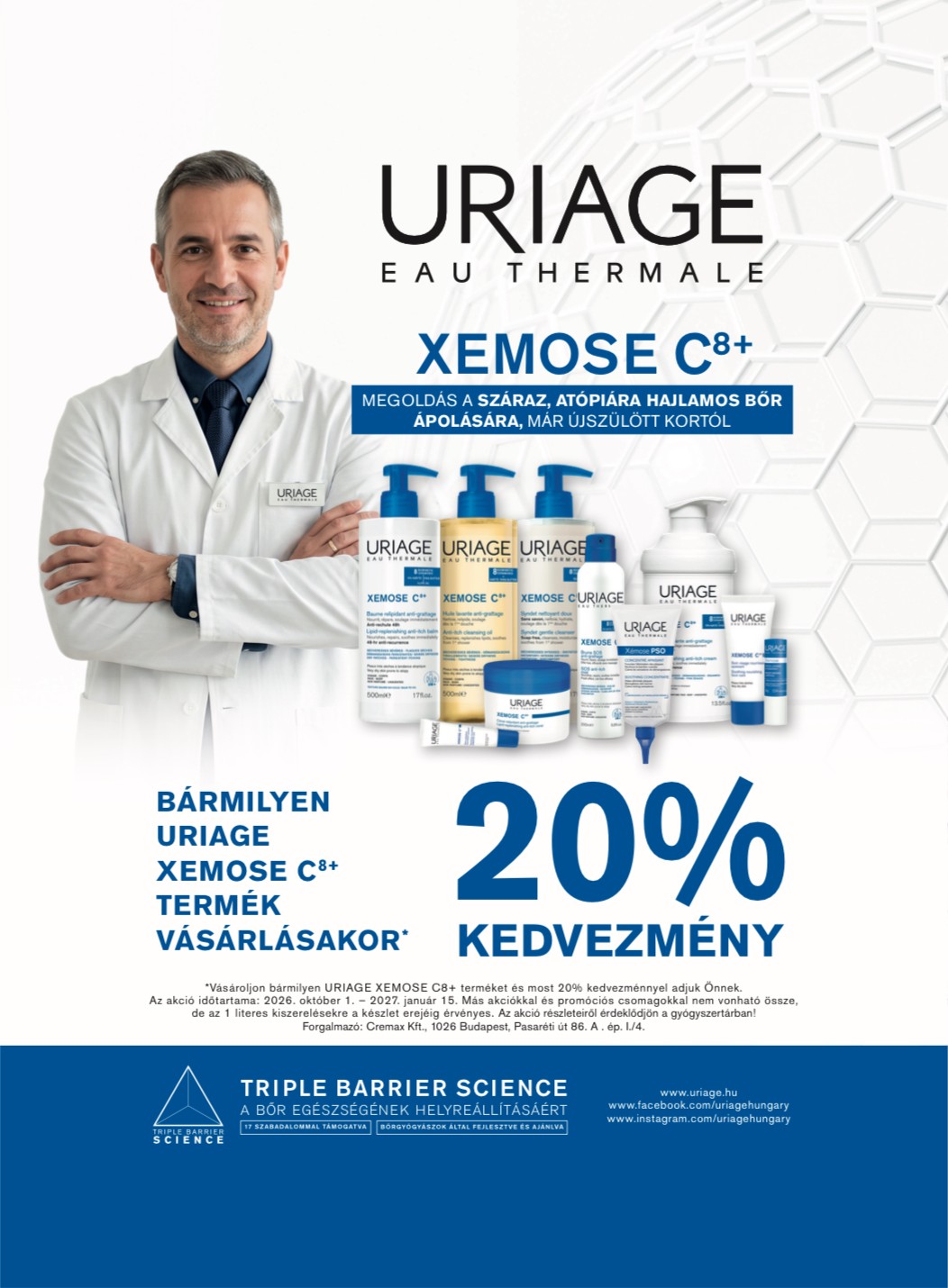Uriage Xemose C8+ akció — Hárs Gyógyszertár